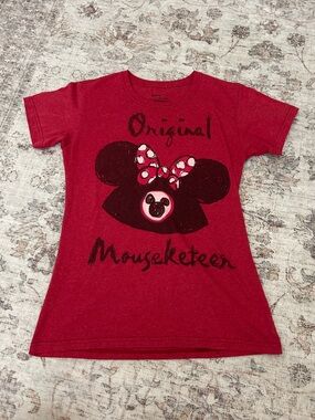 Disney T Shirt Red Minnie Mouse T Shirt Club "Original Mouseketeer" Graphic Tee